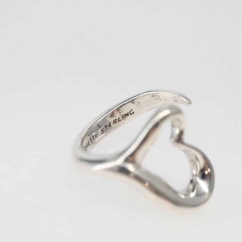 Tiffany&Co. Open Heart Ring Ag925 Silver Auth